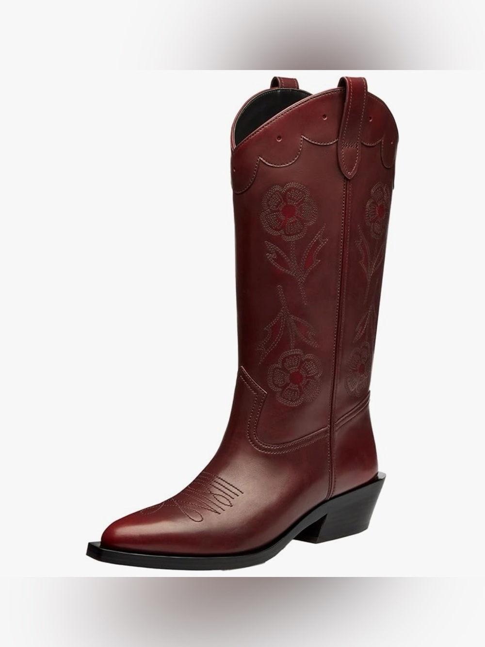 Coach Women's Aria Loved Leather Tall Cowboy Boot color Merlot size 9